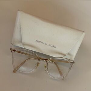 Michael Kors clear and gold eyeglasses